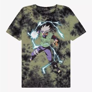 Men’s XS Naruto Shippuden Hatake Kakashi Anime Graphic Tie-Dye T-Shirt